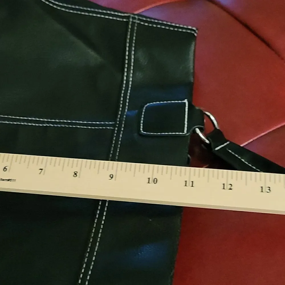 Lancome saddle stitched black purse - Picture 8 of 9